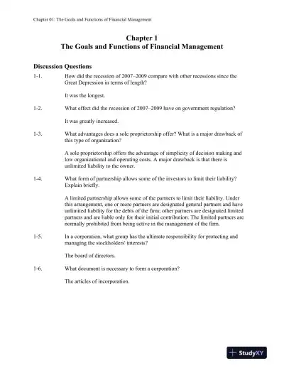 Foundations of Financial Management 16th Edition Solution Manual - Page 1 preview image