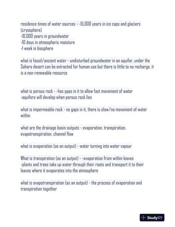 The Water Cycle And Water Insecurity Notes With Answers (134 Solved Questions) - Page 6 preview image