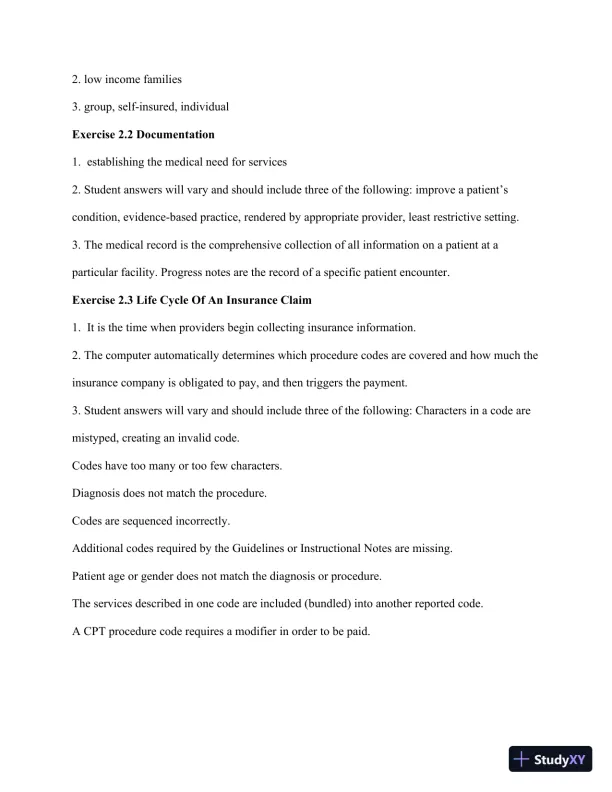 Solution Manual for Pearson's Comprehensive Medical Coding, 2nd Edition - Page 5 preview image
