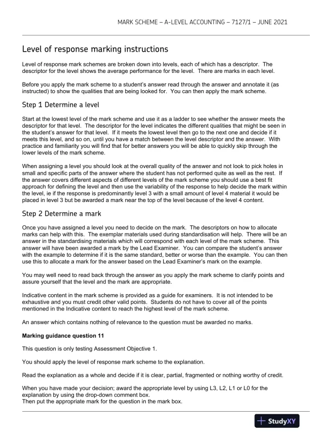 2021 AQA A-level Accounting Paper 1 7127/1 with Answers (17 Solved Questions) - Page 4 preview image
