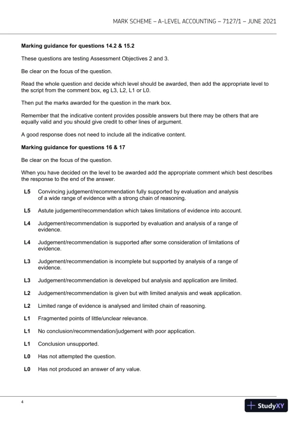 2021 AQA A-level Accounting Paper 1 7127/1 with Answers (17 Solved Questions) - Page 5 preview image
