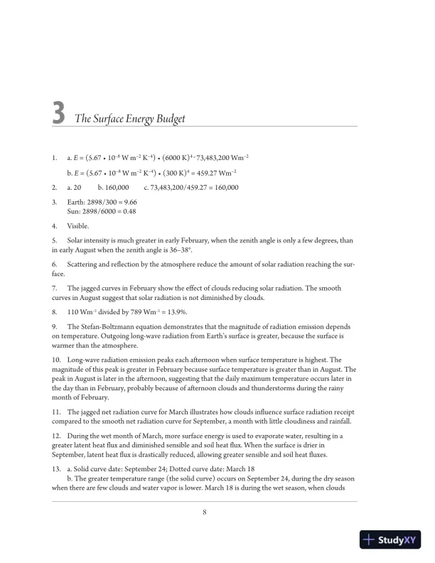 Solution Manual for Exercises for Weather and Climate, 8th Edition - Page 11 preview image