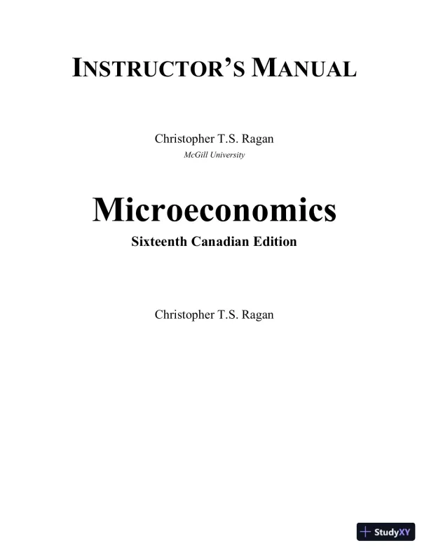 Solution Manual For Microeconomics, Sixteenth Canadian Edition - Page 1 preview image