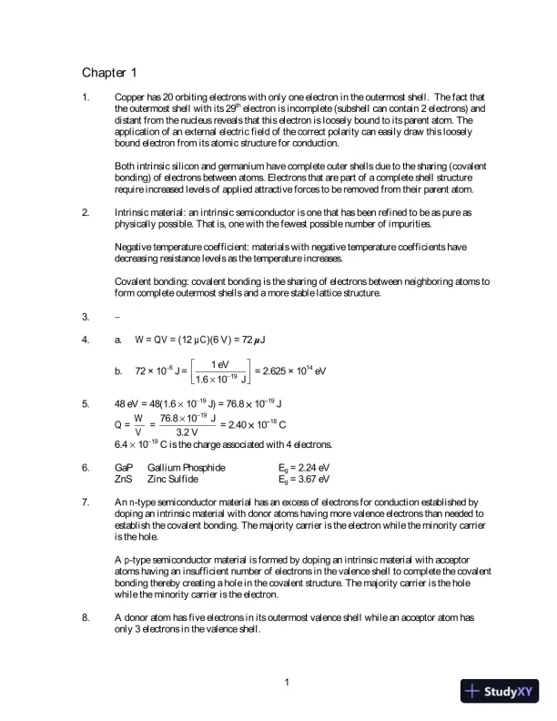 Solution Manual For Electronic Devices And Circuit Theory, 11th Edition - Page 1 preview image