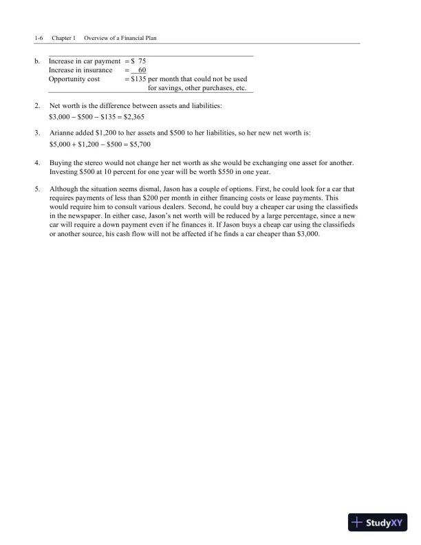 Personal Finance, Second Canadian Edition Solution Manual - Page 13 preview image