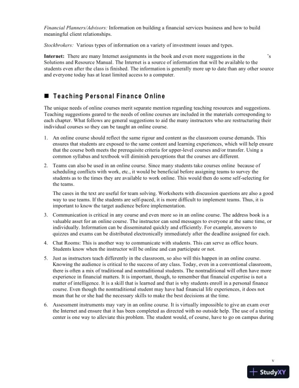 Personal Finance, Second Canadian Edition Solution Manual - Page 6 preview image