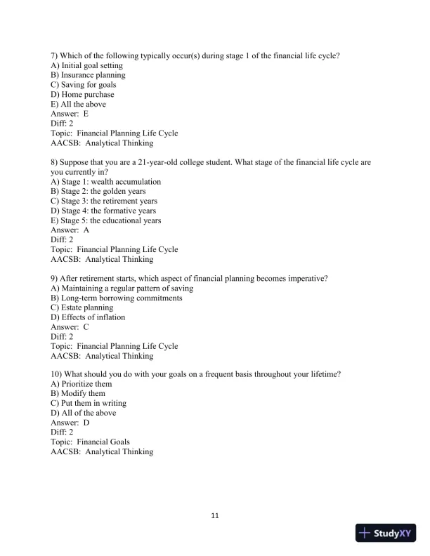 Test Bank for Personal Finance, 8th Edition - Page 13 preview image