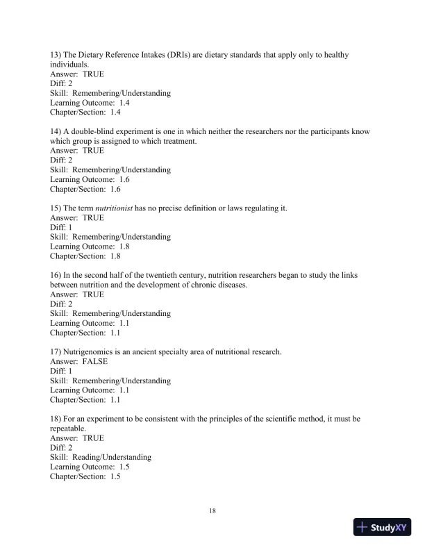 Test Bank for Nutrition: An Applied Approach, 5th Edition - Page 19 preview image