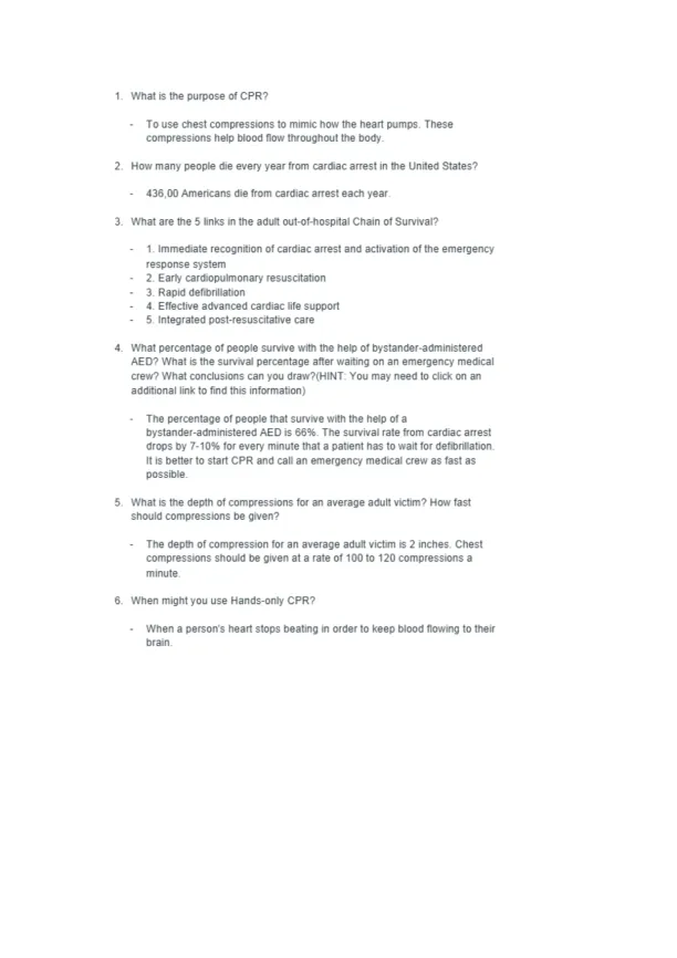 CPR Webquest - Page 1 preview image