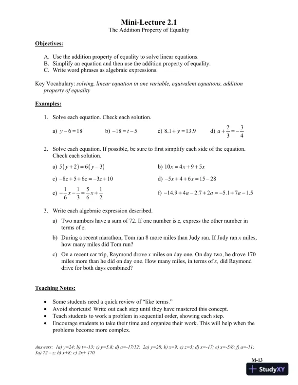 Solution Manual for Introductory Algebra, 6th Edition - Page 12 preview image