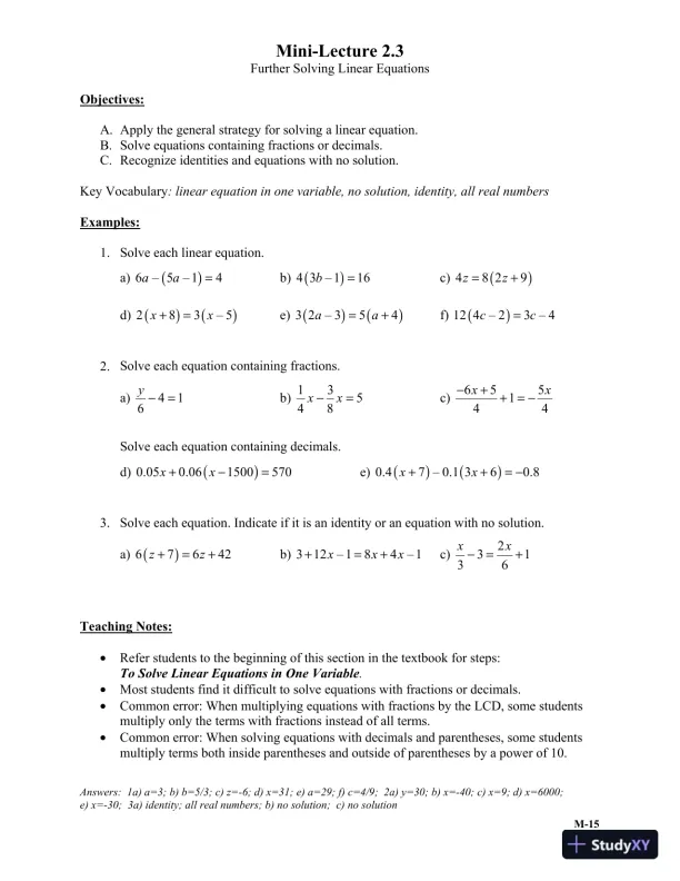 Solution Manual for Introductory Algebra, 6th Edition - Page 14 preview image