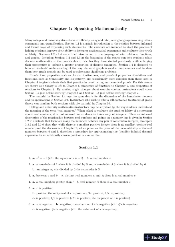 Solution Manual For Discrete Mathematics With Applications, 5th Edition - Page 1 preview image