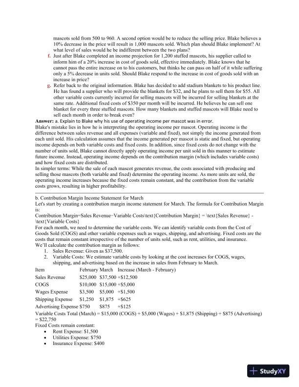 Comprehensive Cost-Volume-Profit (CVP) Analysis For Blake Dunn's Business Decisions - Page 3 preview image