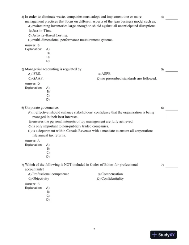 Introduction To Managerial Accounting, Fifth Canadian Edition Test Bank - Page 3 preview image