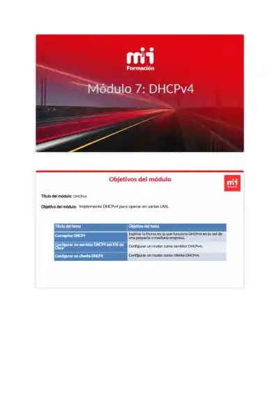 Modulo 7 DHCPv4 - Page 1 preview image