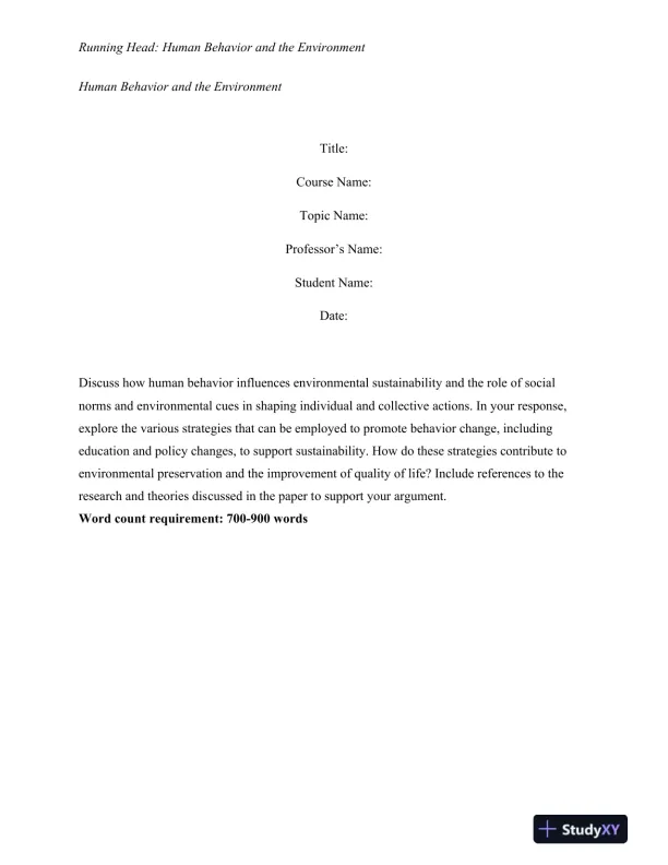 Human Behavior and the Environment - Page 1 preview image