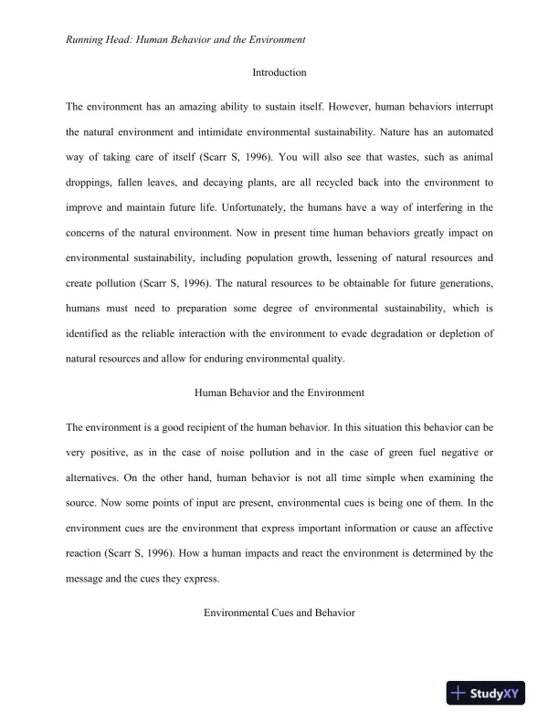 Human Behavior and the Environment - Page 3 preview image