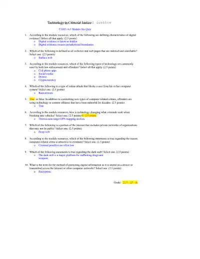 Technology in Criminal Justice - Page 1 preview image