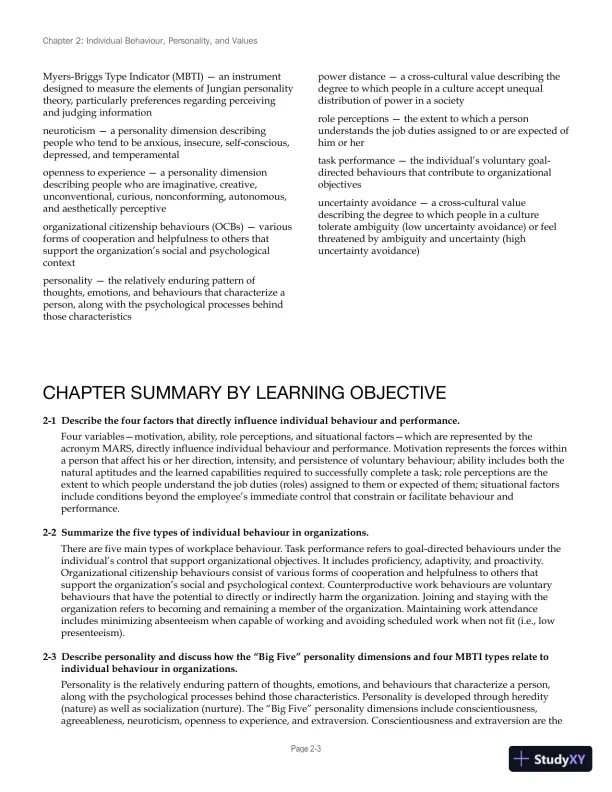 Lecture Notes for Canadian Organizational Behaviour, 10th Edition - Page 19 preview image