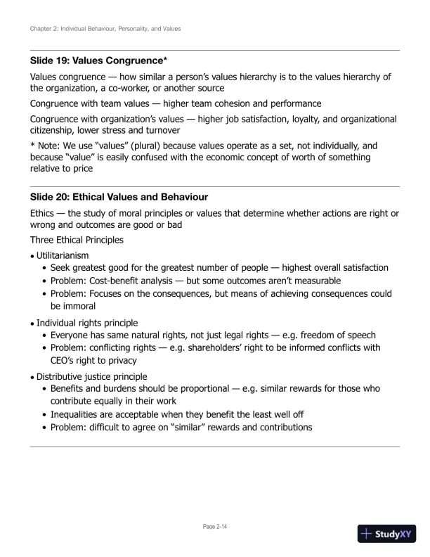 Lecture Notes for Canadian Organizational Behaviour, 10th Edition - Page 30 preview image