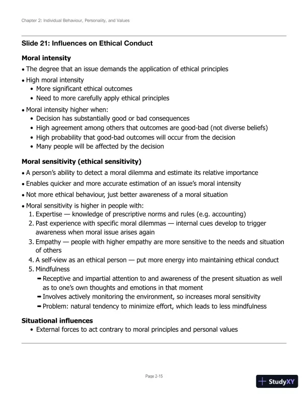 Lecture Notes for Canadian Organizational Behaviour, 10th Edition - Page 31 preview image