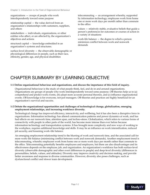 Lecture Notes for Canadian Organizational Behaviour, 10th Edition - Page 4 preview image