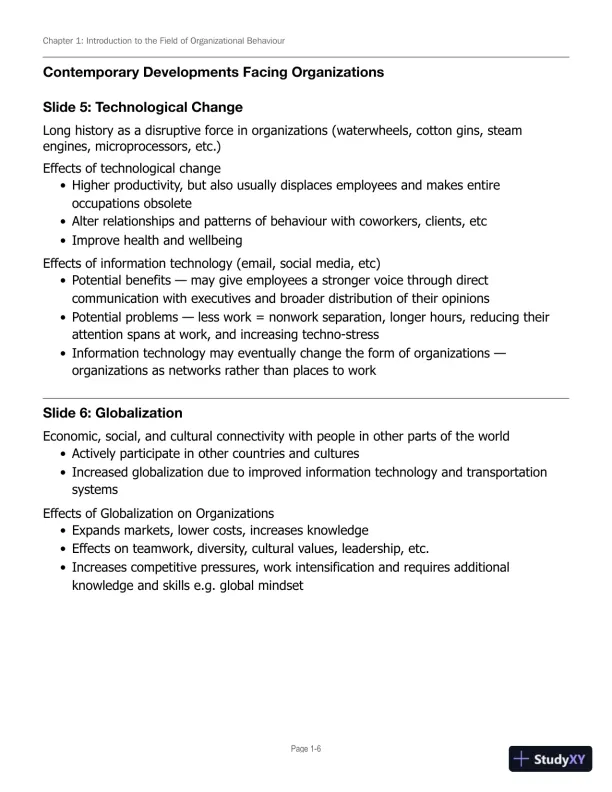 Lecture Notes for Canadian Organizational Behaviour, 10th Edition - Page 7 preview image