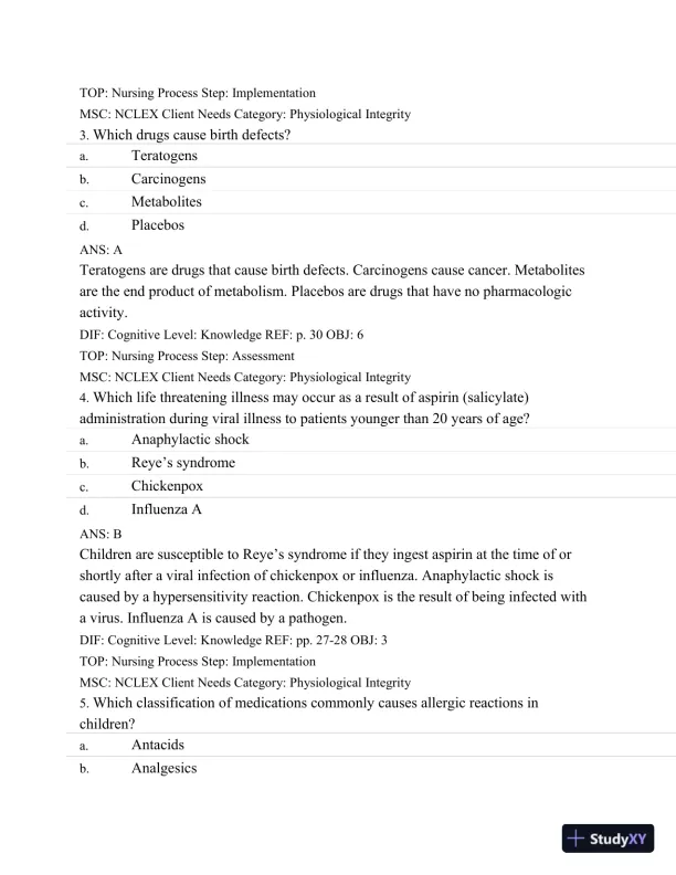 Test Bank For Basic Pharmacology For Nurses, 16e, 16th Edition - Page 21 preview image