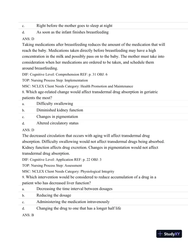 Test Bank For Basic Pharmacology For Nurses, 16e, 16th Edition - Page 23 preview image