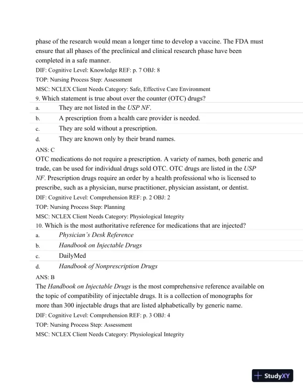 Test Bank For Basic Pharmacology For Nurses, 16e, 16th Edition - Page 6 preview image