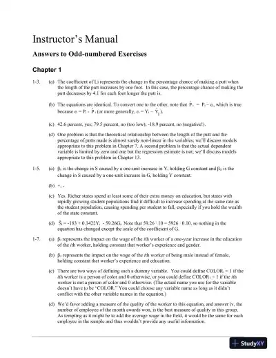 Solution Manual for Using Econometrics: A Practical Guide, 7th Edition - Page 1 preview image