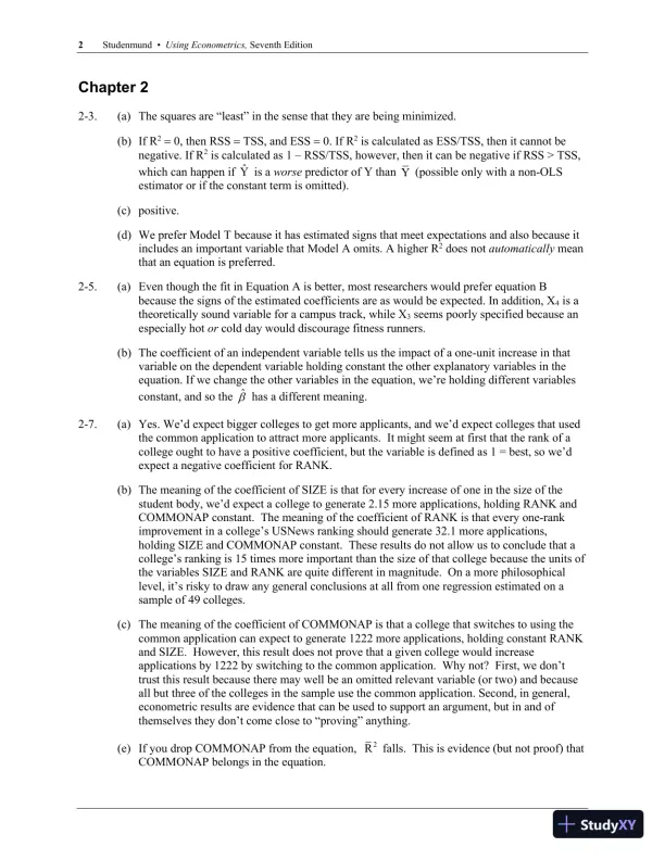 Solution Manual for Using Econometrics: A Practical Guide, 7th Edition - Page 3 preview image