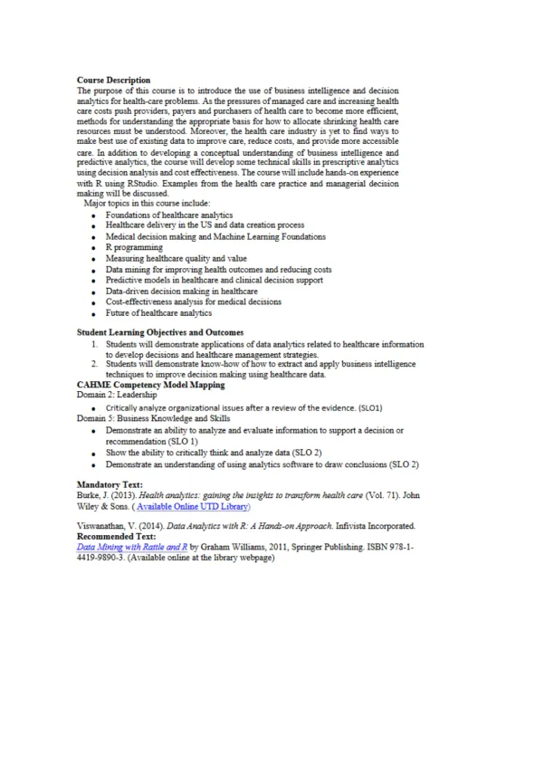 Healthcare Analytics - Page 2 preview image