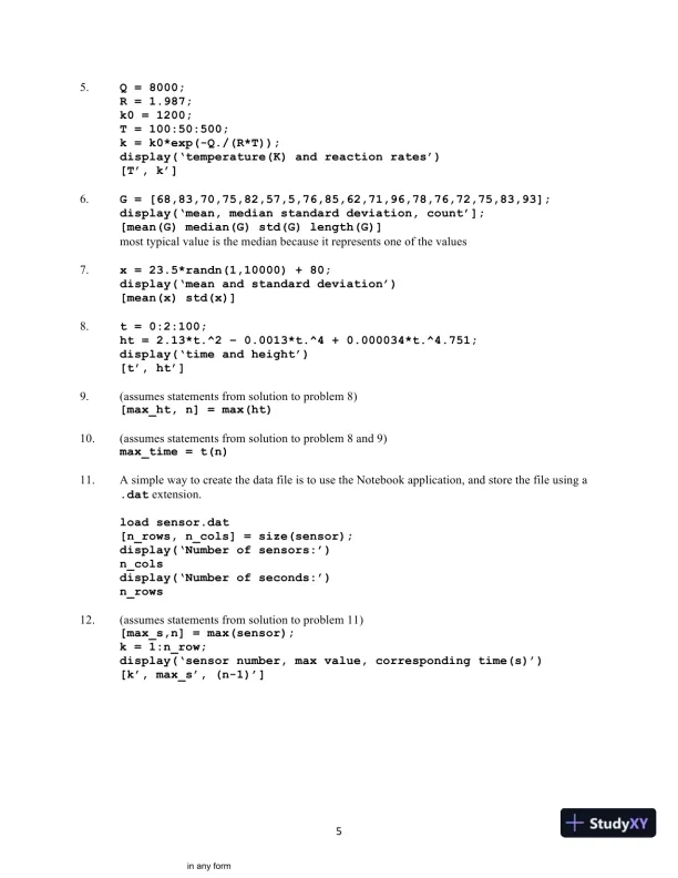 Introduction to MATLAB, 4th Edition Solution Manual - Page 6 preview image