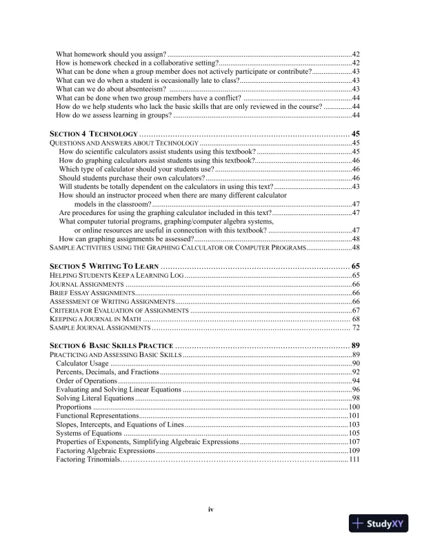Solution Manual for Mathematics in Action: An Introduction to Algebraic, Graphical, and Numerical Problem Solving, 6th Edition - Page 4 preview image