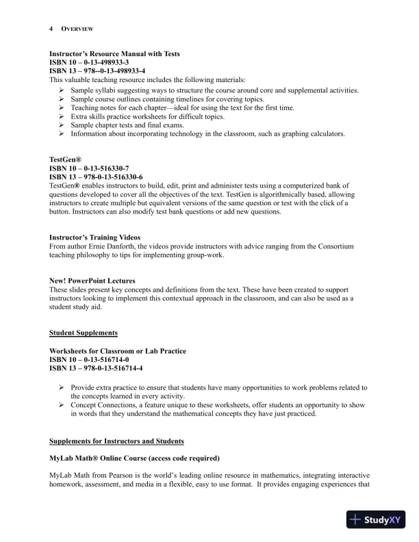 Solution Manual for Mathematics in Action: An Introduction to Algebraic, Graphical, and Numerical Problem Solving, 6th Edition - Page 9 preview image