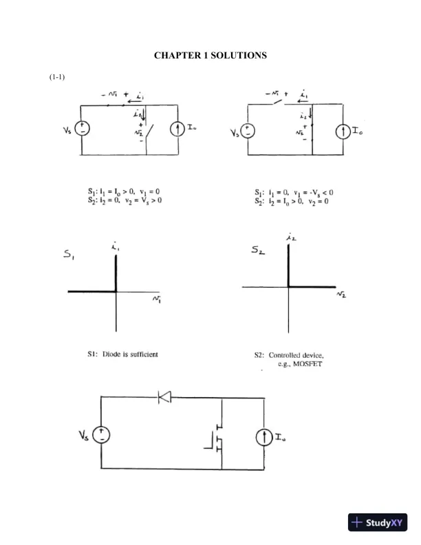 Power Electronics, 1st Edition Solution Manual - Page 1 preview image