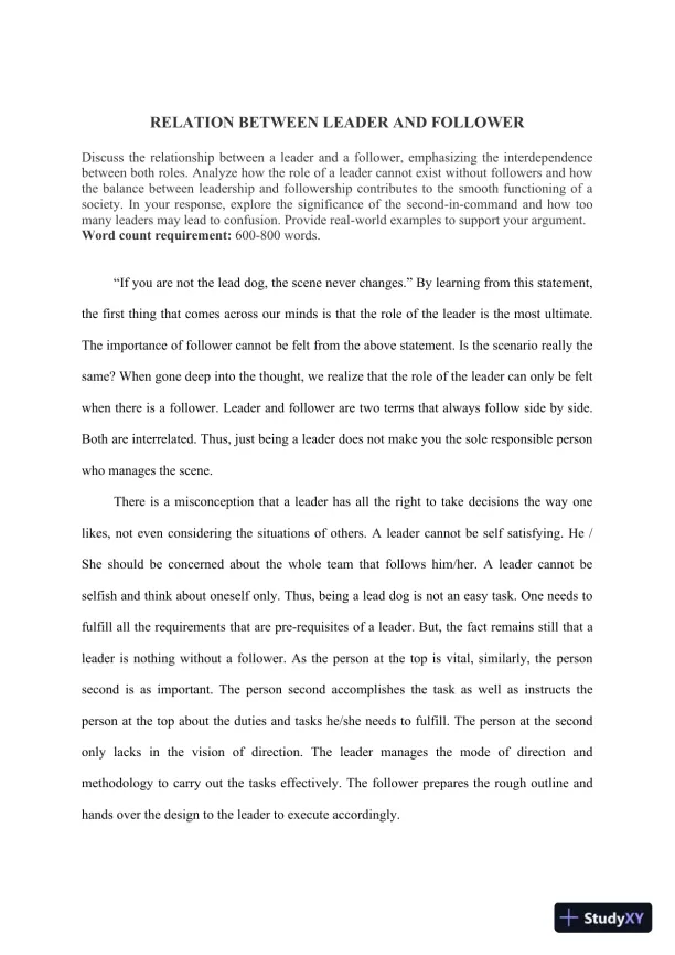 Relation Between Leader And Follower - Page 1 preview image