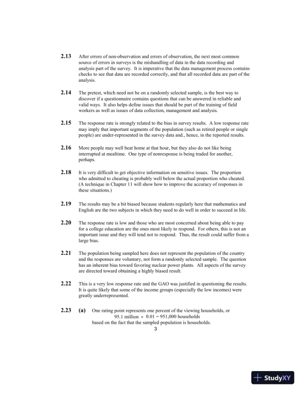 Solution Manual for Elementary Survey Sampling, 7th Edition - Page 4 preview image