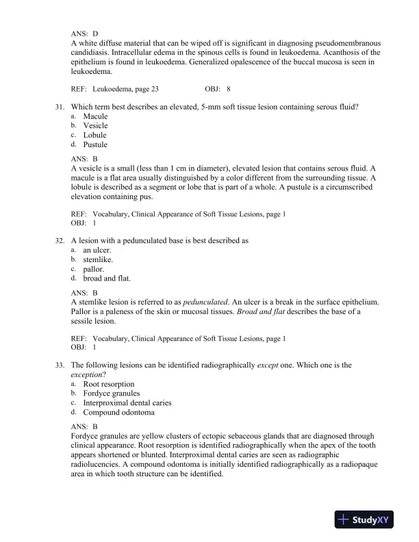 Oral Pathology for the Dental Hygienist 7th Edition Test Bank - Page 11 preview image