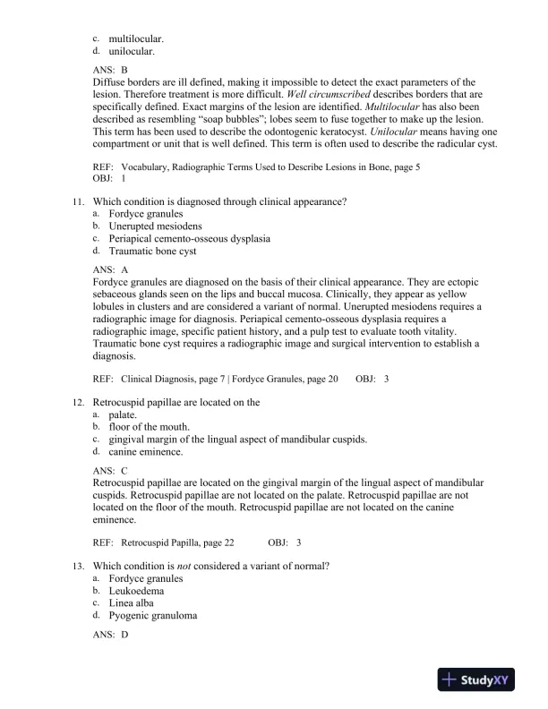Oral Pathology for the Dental Hygienist 7th Edition Test Bank - Page 5 preview image