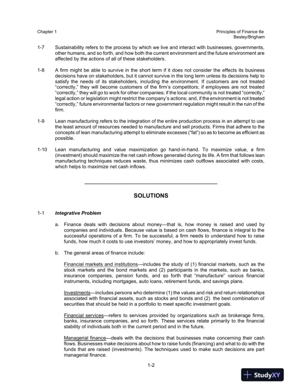 Solution Manual for Principles of Finance, 6th Edition - Page 3 preview image