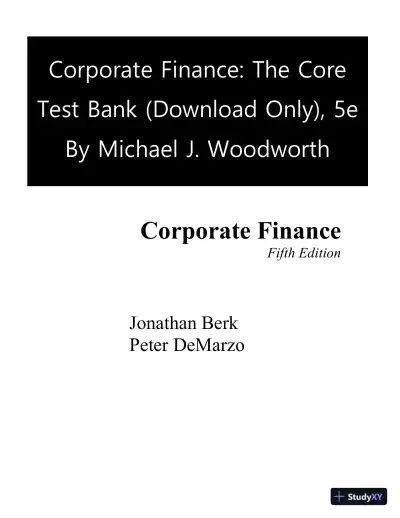 Test Bank for Corporate Finance: The Core, 5th Edition - Page 1 preview image