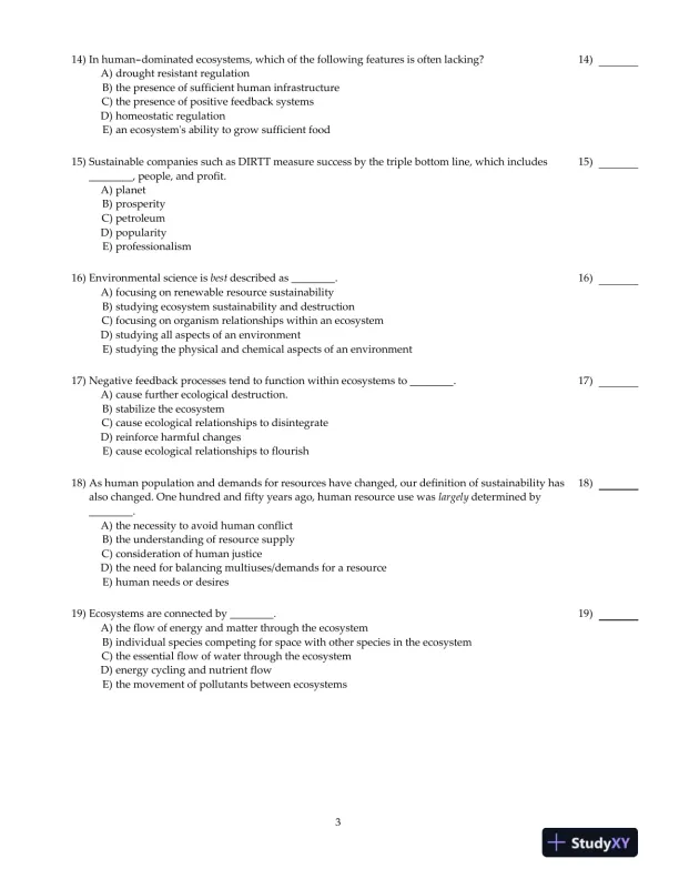 Test Bank For Environment and You, 2nd Edition - Page 4 preview image