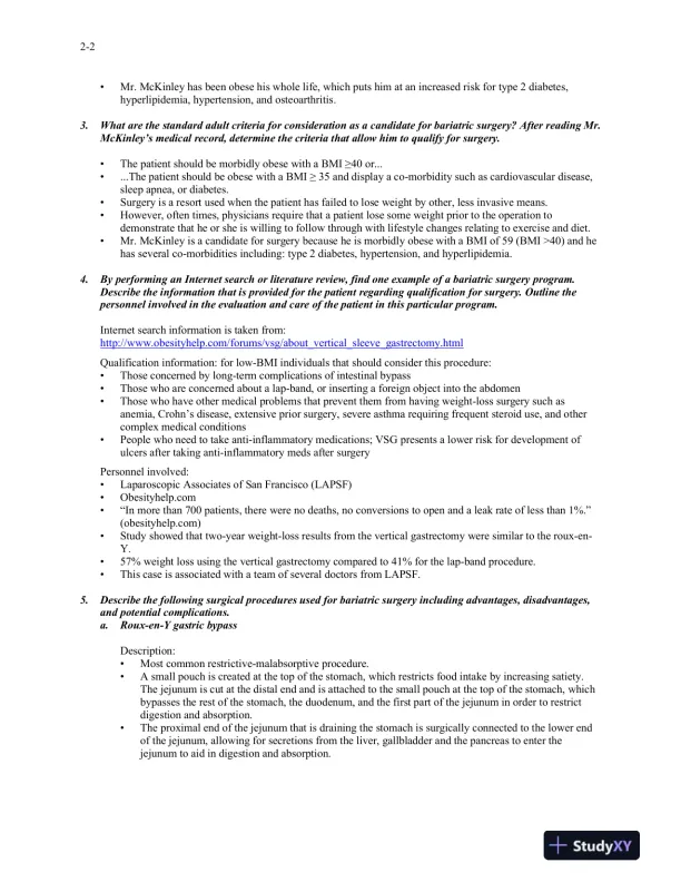 Solution Manual For Medical Nutrition Therapy: A Case Study Approach, 4th Edition - Page 11 preview image