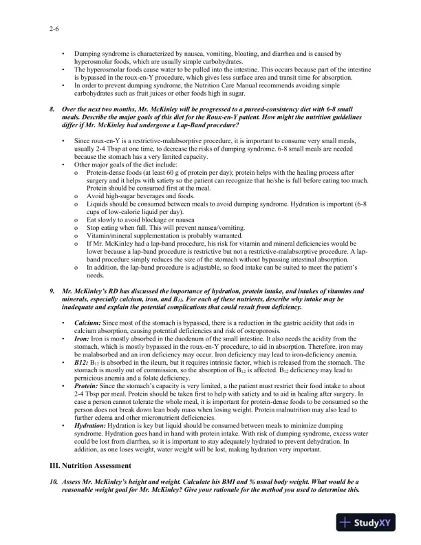 Solution Manual For Medical Nutrition Therapy: A Case Study Approach, 4th Edition - Page 15 preview image