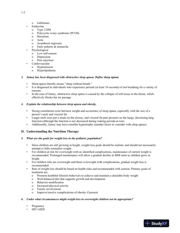 Solution Manual For Medical Nutrition Therapy: A Case Study Approach, 4th Edition - Page 3 preview image