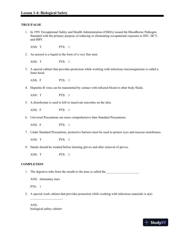 Basic Clinical Laboratory Techniques 6th Edition Test Bank - Page 14 preview image