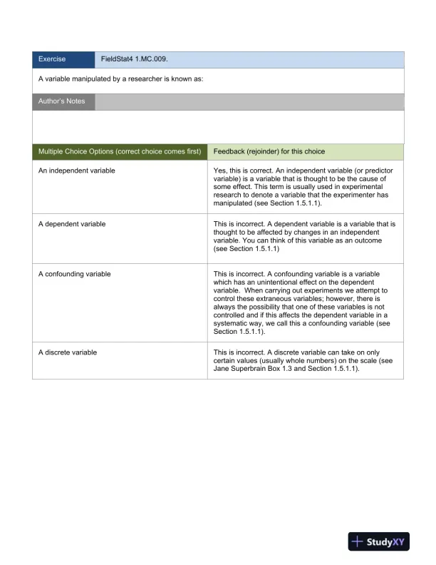 Discovering Statistics Using IBM SPSS Statistics, 4th Edition Test Bank - Page 13 preview image