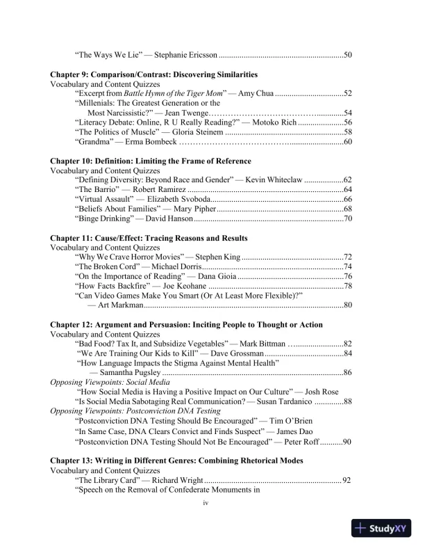 Solution Manual for Prose Reader: Essays for Thinking, Reading and Writing, 12th Edition - Page 4 preview image